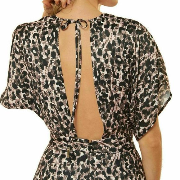 RED CARTER Vivian Size Large Jumpsuit Black / Cheetah Print $198+ - Picture 6 of 8